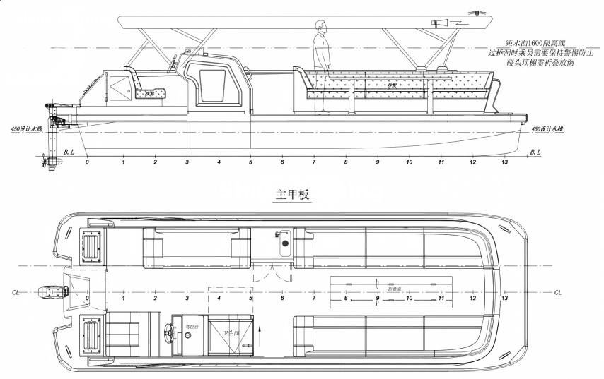 Barco tur&iacute;stico el&eacute;ctrico de 9 m (barco pont&oacute;n) (4)